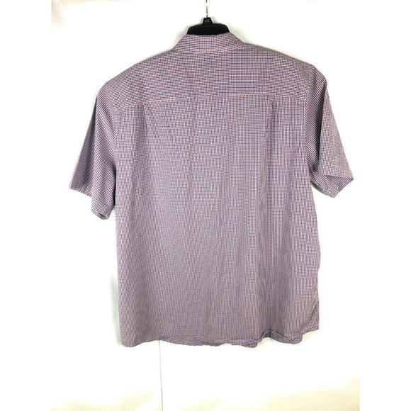 Foundry Men's 2XLT Short Sleeve Button Up Red Blue Check Cotton Blend Shirt A21 - Picture 4 of 4